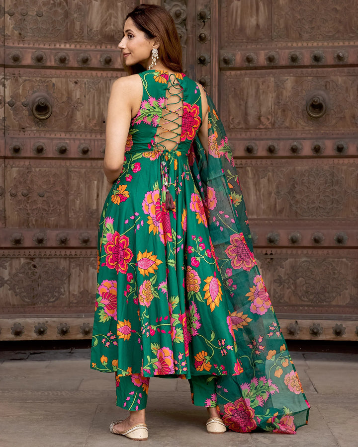 Sage-Green-Muslin-Florian-Umbrella-3-Piece-Kurta-Set