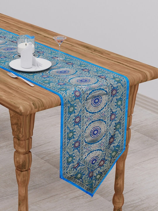 Blue-Banarasi-Zari-Table-Runner