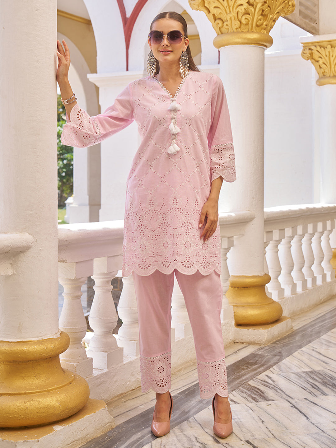 Pink-Cotton-Pastel-Schiffli-Co-Ord-Set