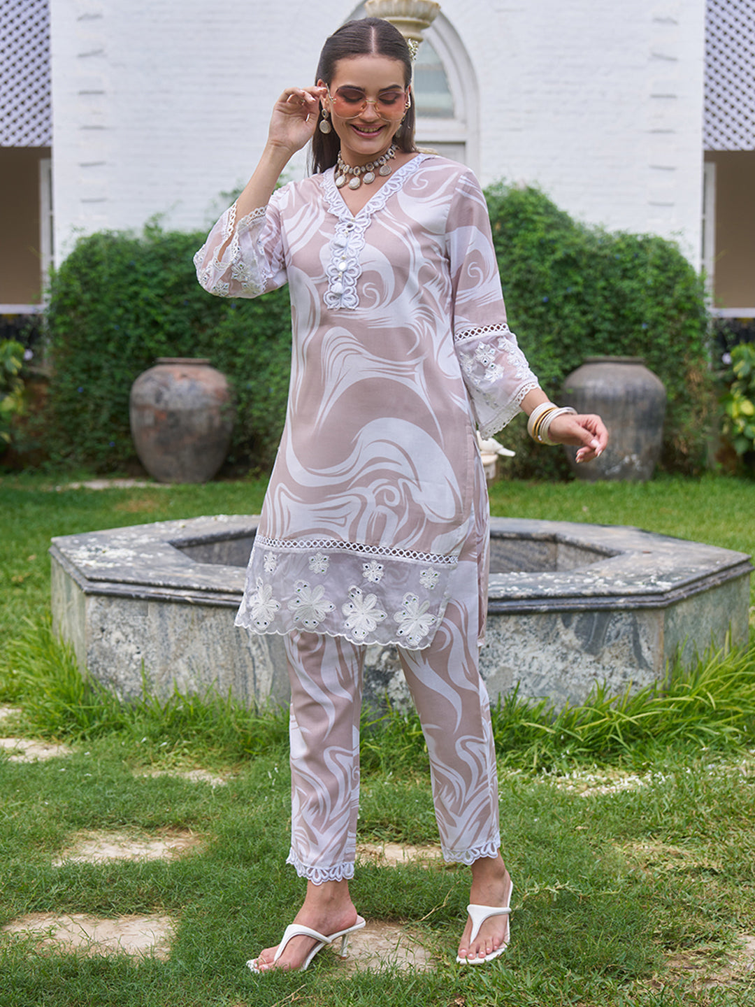 Brown-Cotton-Marble-Printed-Co-Ord-Set