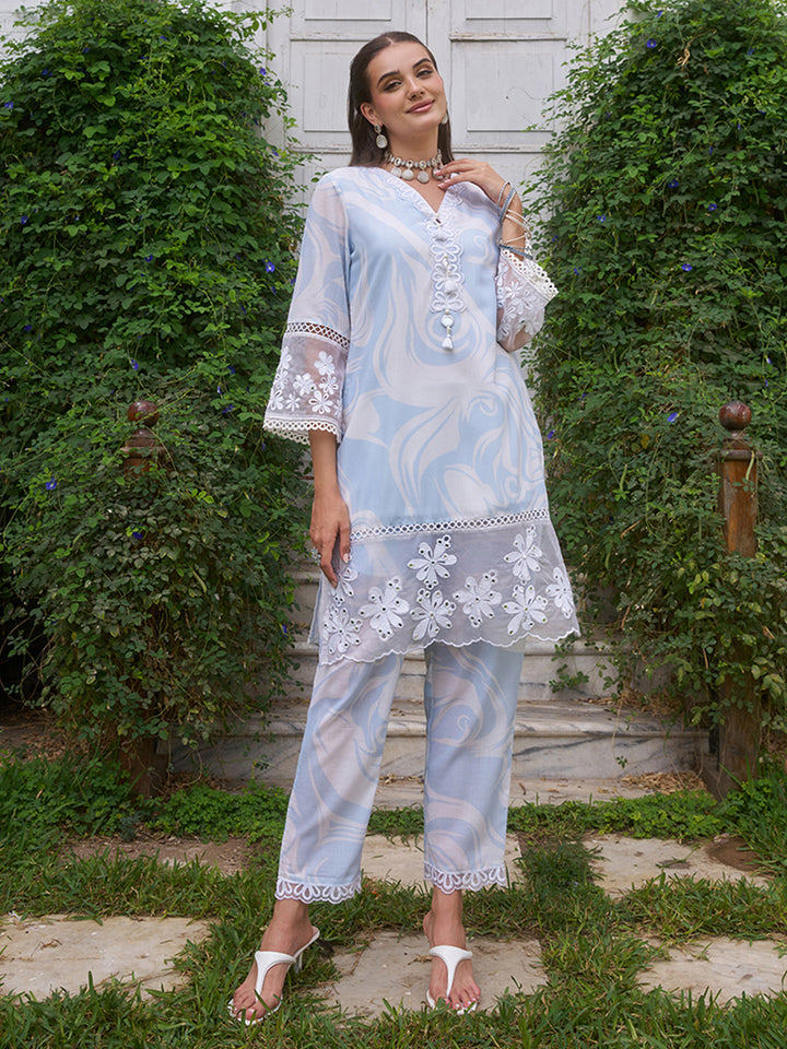 Blue-Cotton-Marble-Printed-Co-Ord-Set