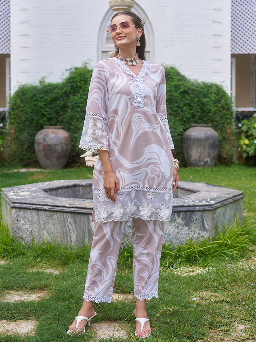 Brown-Cotton-Marble-Printed-Co-Ord-Set