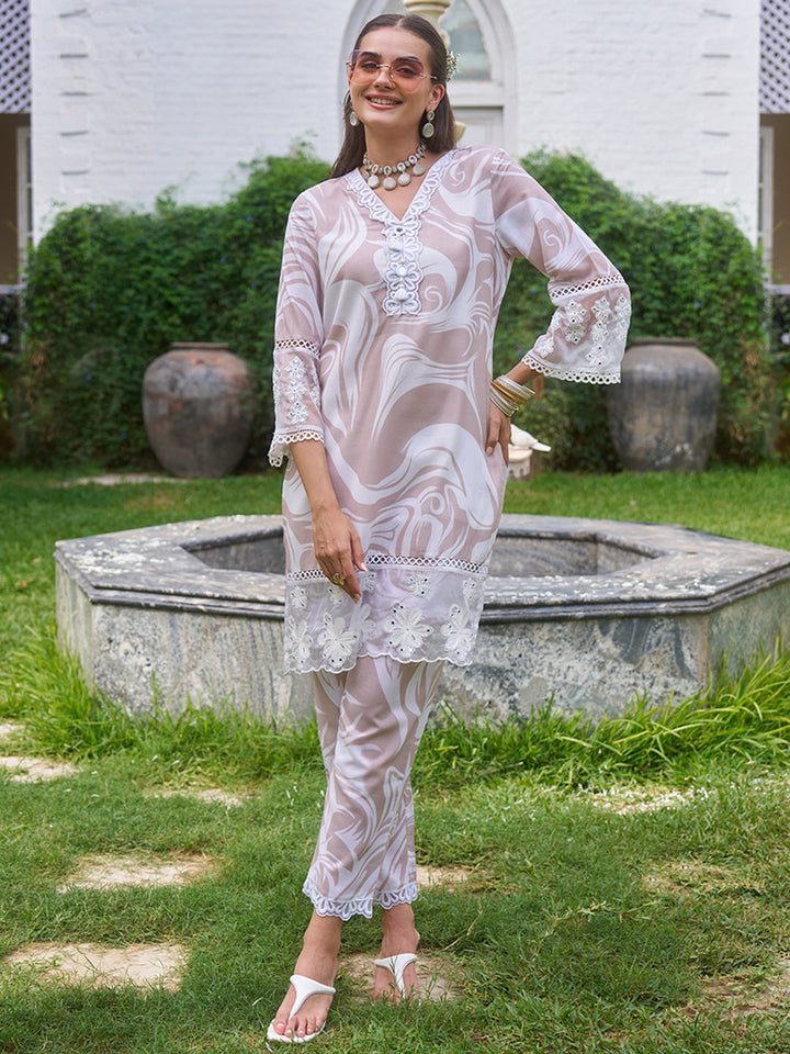 Brown-Cotton-Marble-Printed-Co-Ord-Set