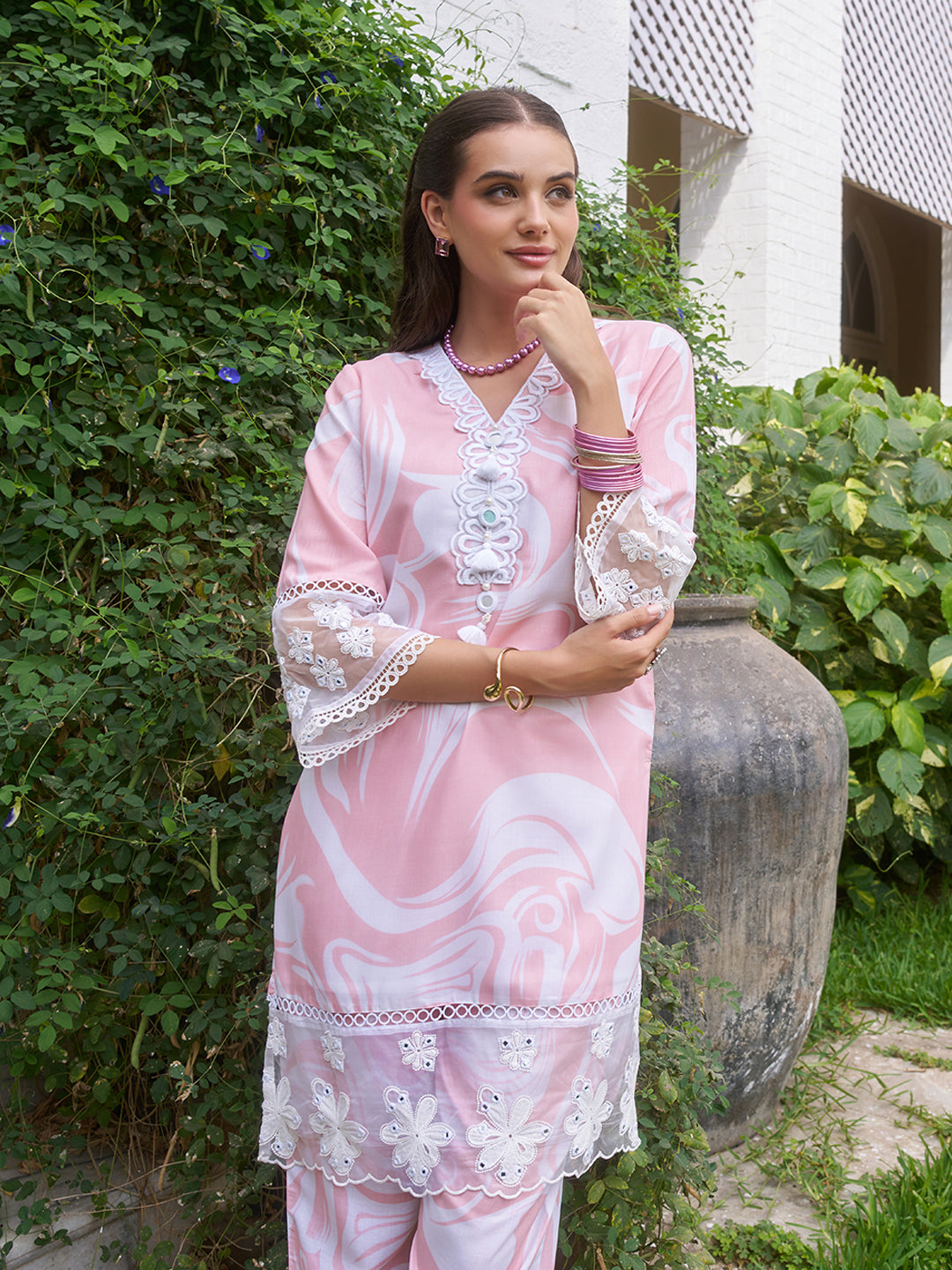 Pink-Cotton-Marble-Printed-Co-Ord-Set