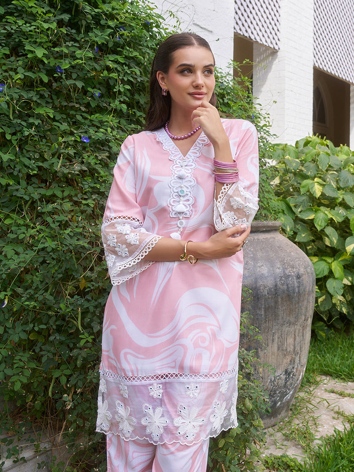Pink-Cotton-Marble-Printed-Co-Ord-Set