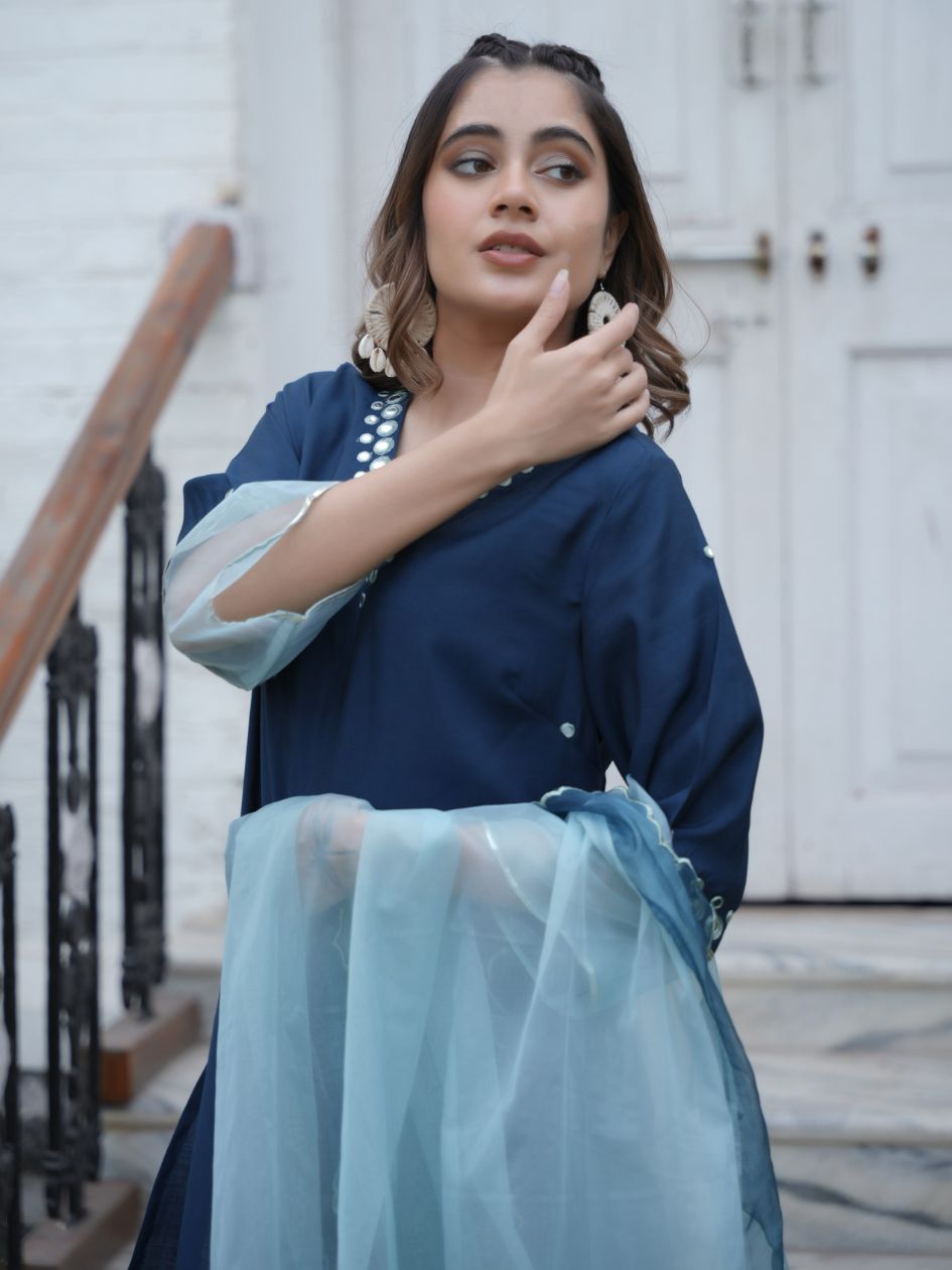 Blue-Silk-Blend-Mirror-Work-3-Piece-Kurta-Set