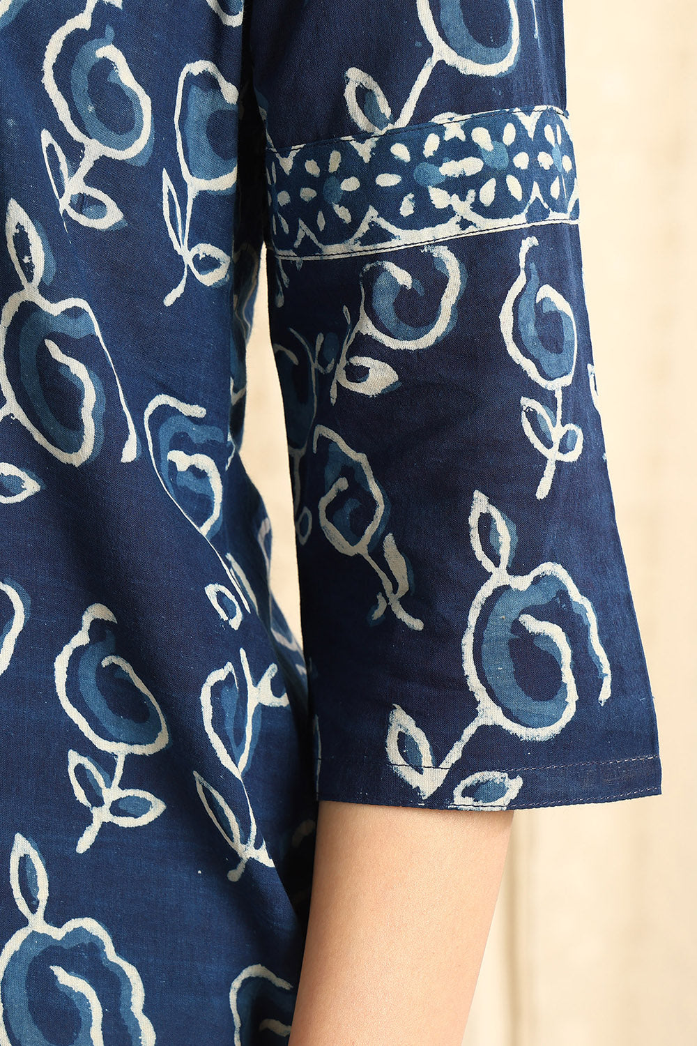 Indigo-Blue-Cotton-Block-Printed-Straight-Kurta