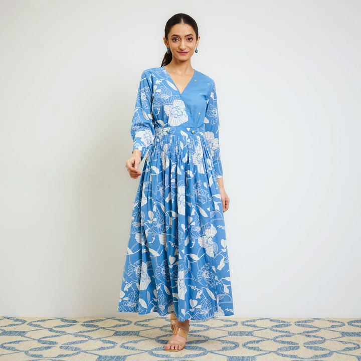 Sky-Blue-Cotton-Overlap-Embroidered-Maxi-Dress