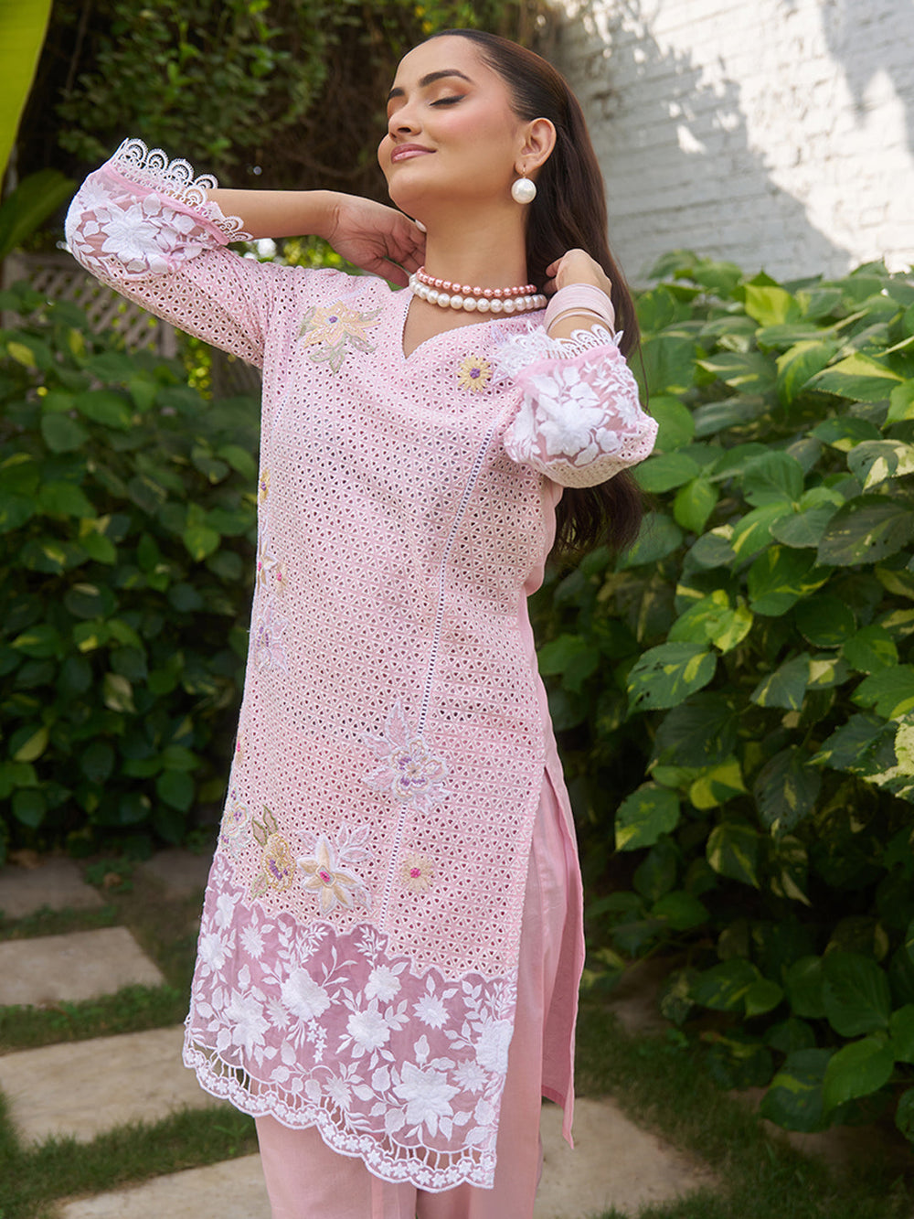 Pink-Cotton-Schiffli-Embroidered-2-Piece-Kurta-Set