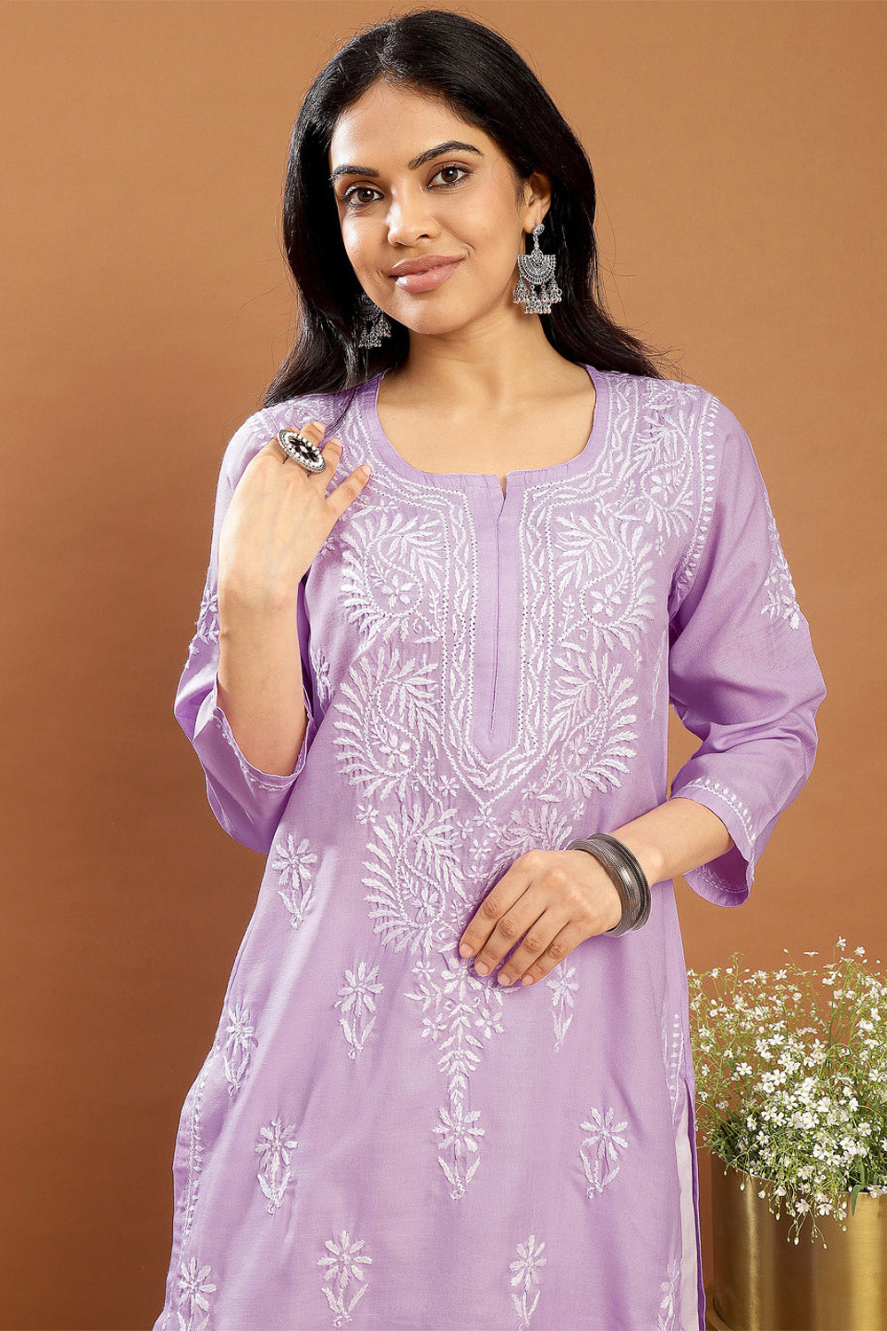 Mauve-Modal-Chikankari-Kurta