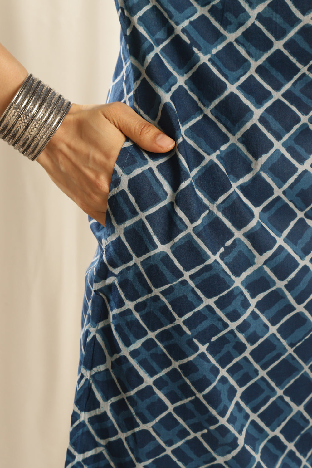 Navy-Blue-Cotton-Printed-Kurta