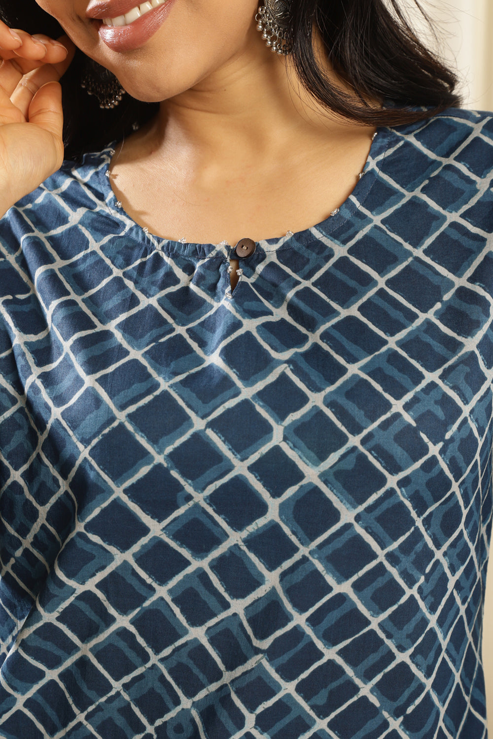 Navy-Blue-Cotton-Printed-Kurta