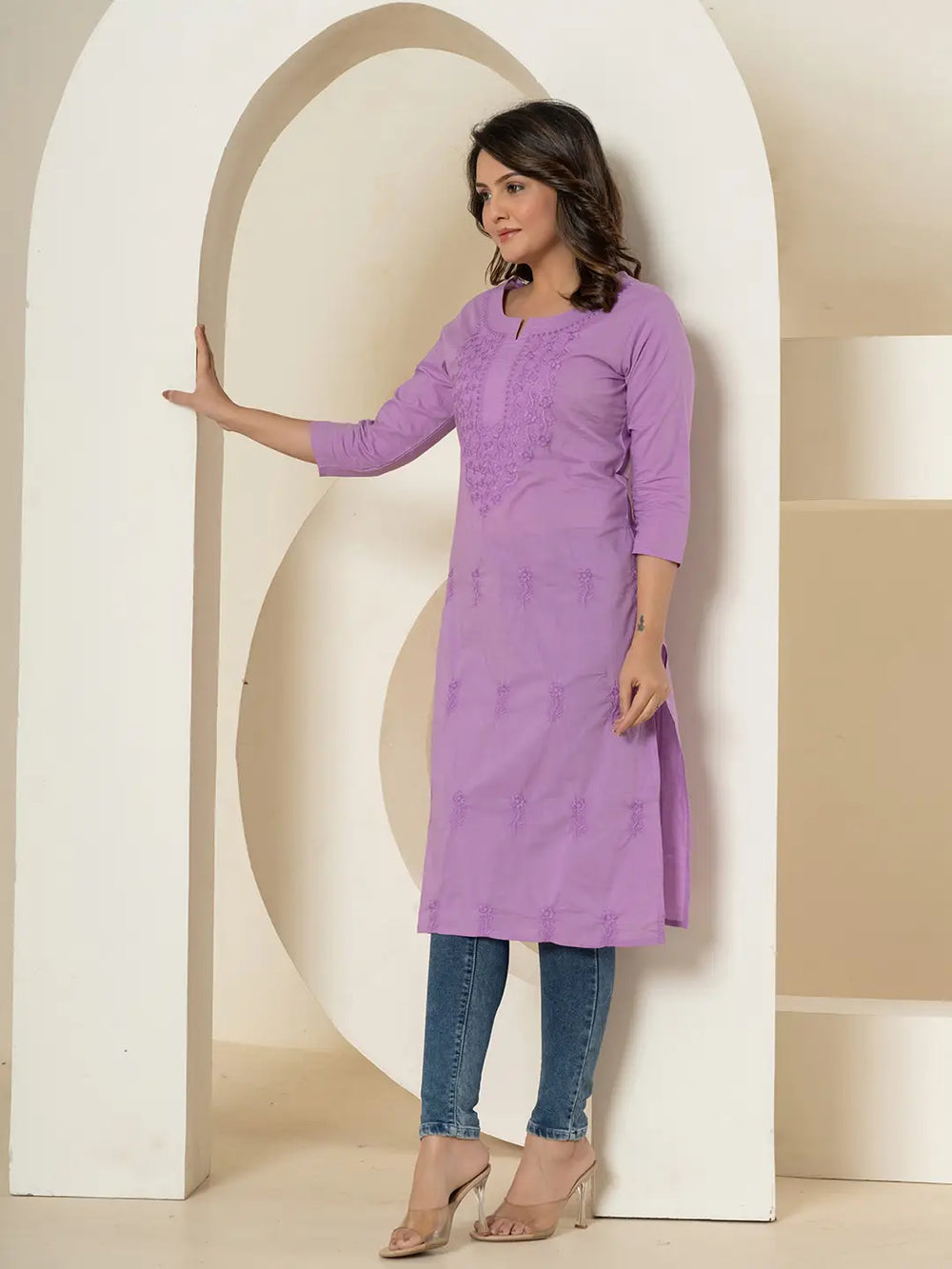 Lavender-Cotton-Chikankari-Straight-Kurta