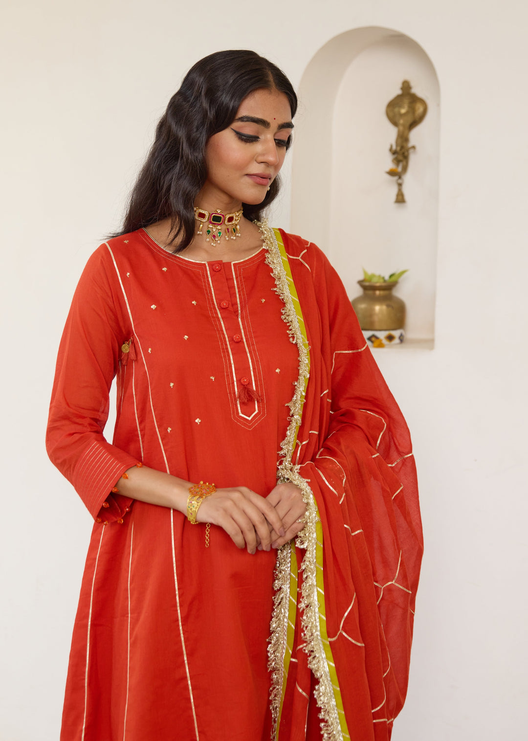 Kesar-Orange-Mulmul-Antifit-Farshi-Shalwar-Set