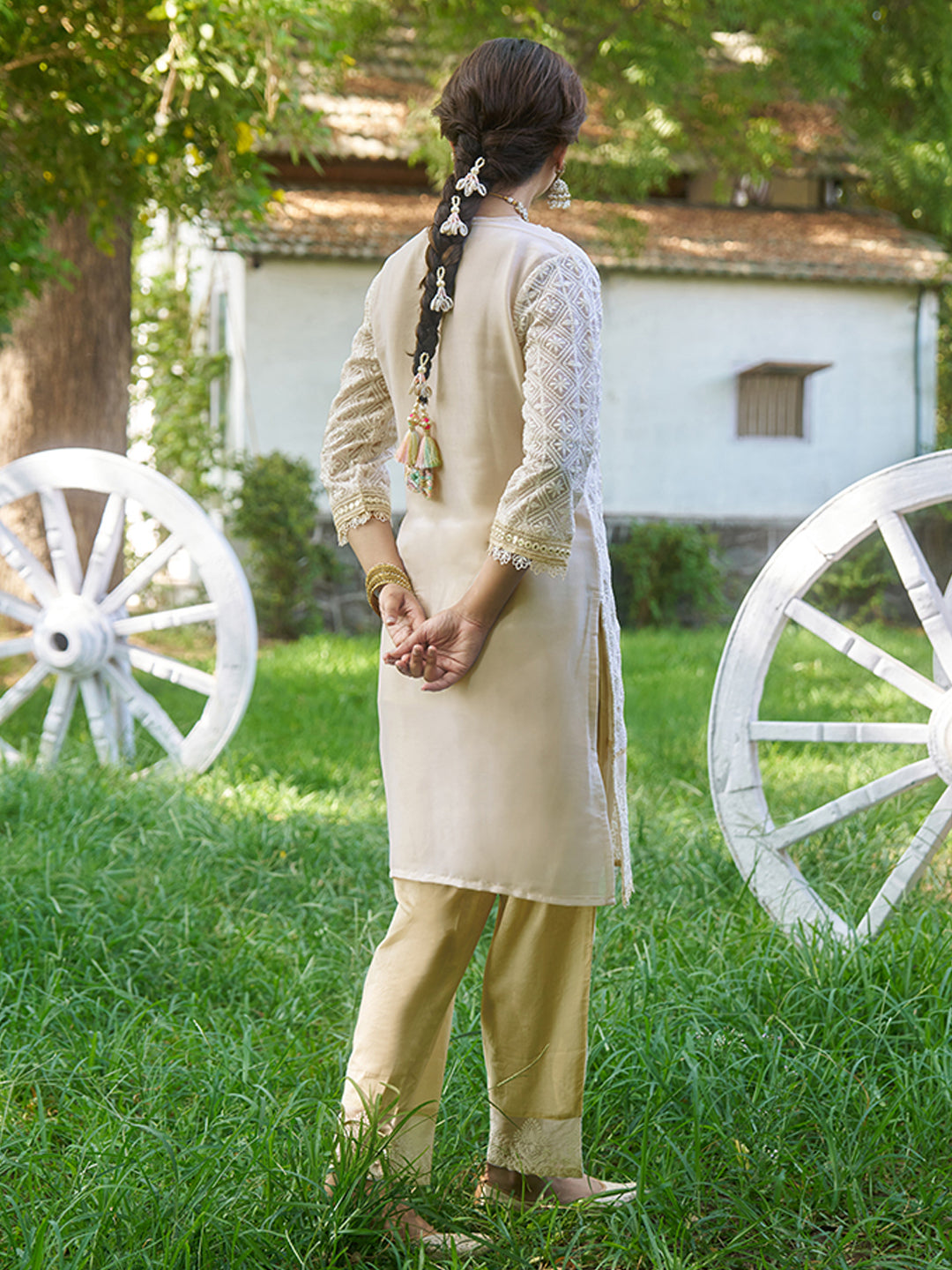 Biege-Viscose-Schiffli-Embroidered-2-Piece-Kurta-Set