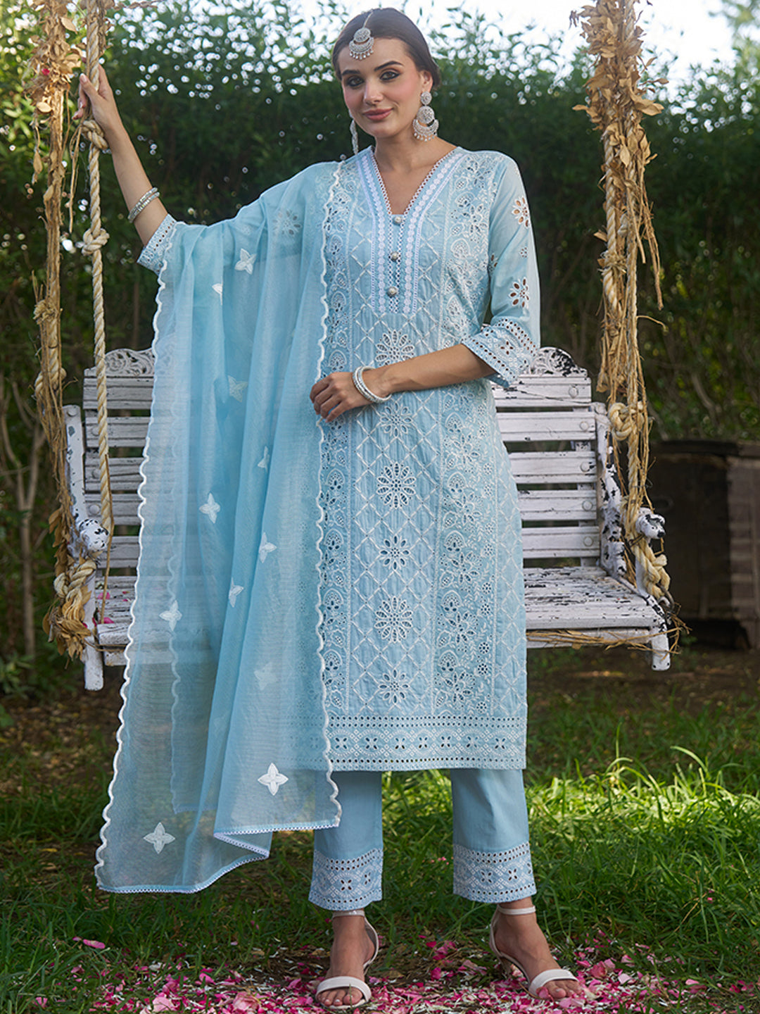 Blue-Cotton-Schiffli-Embroidered-3-Piece-Kurta-Set