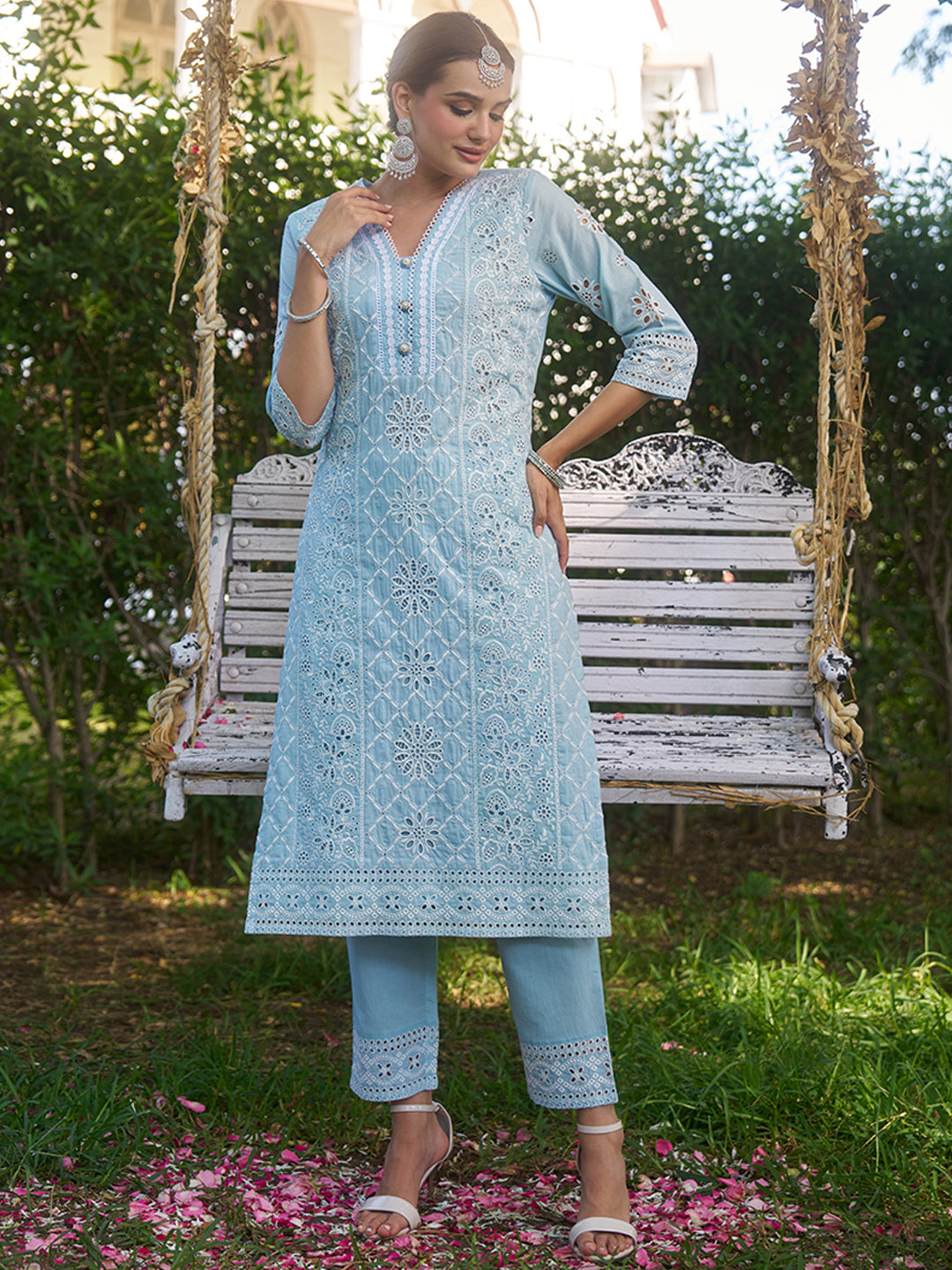 Blue-Cotton-Schiffli-Embroidered-3-Piece-Kurta-Set