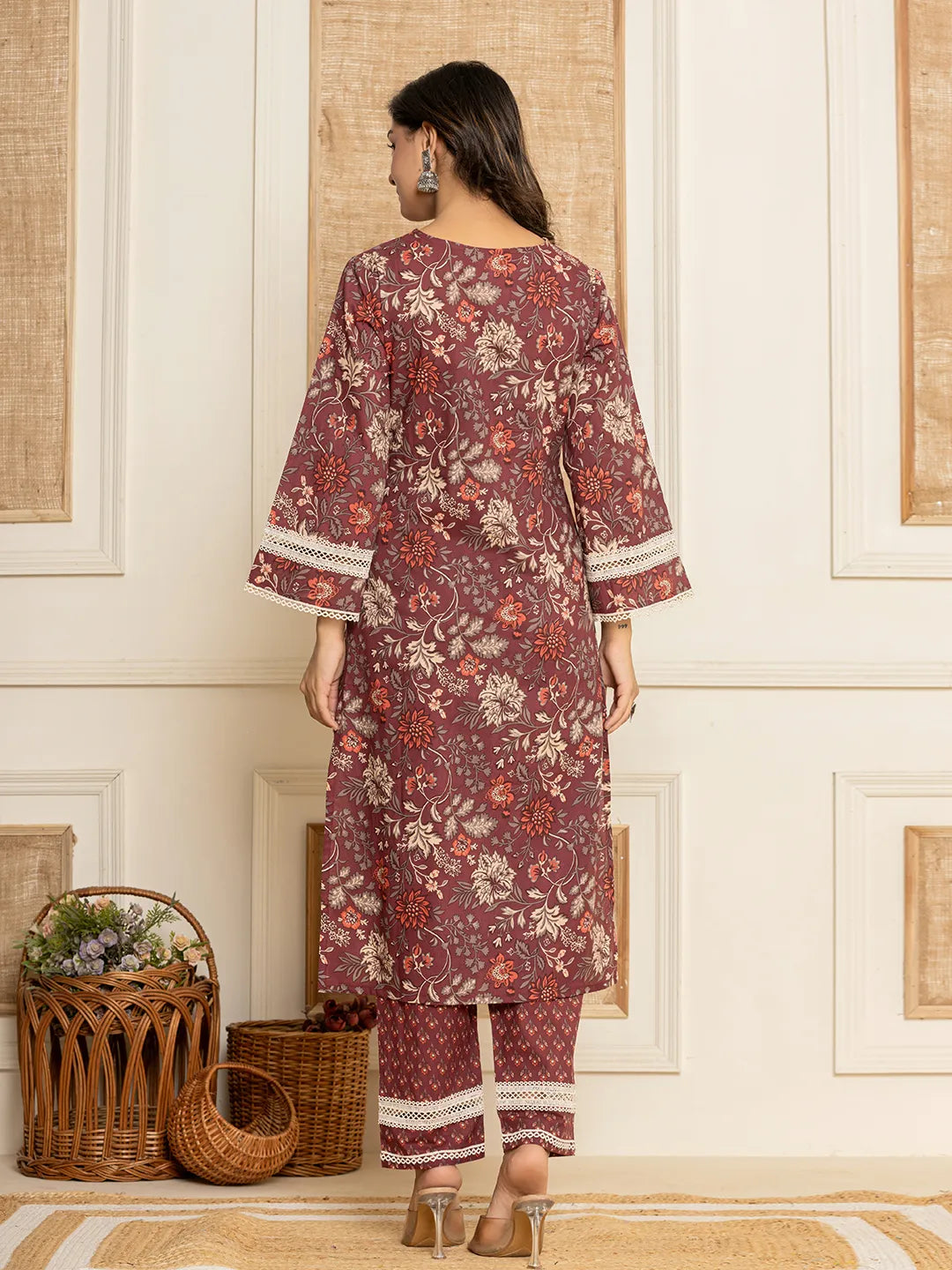 Maroon-Cotton-Floral-Print-Straight-Style-3-Piece-Kurta-Set