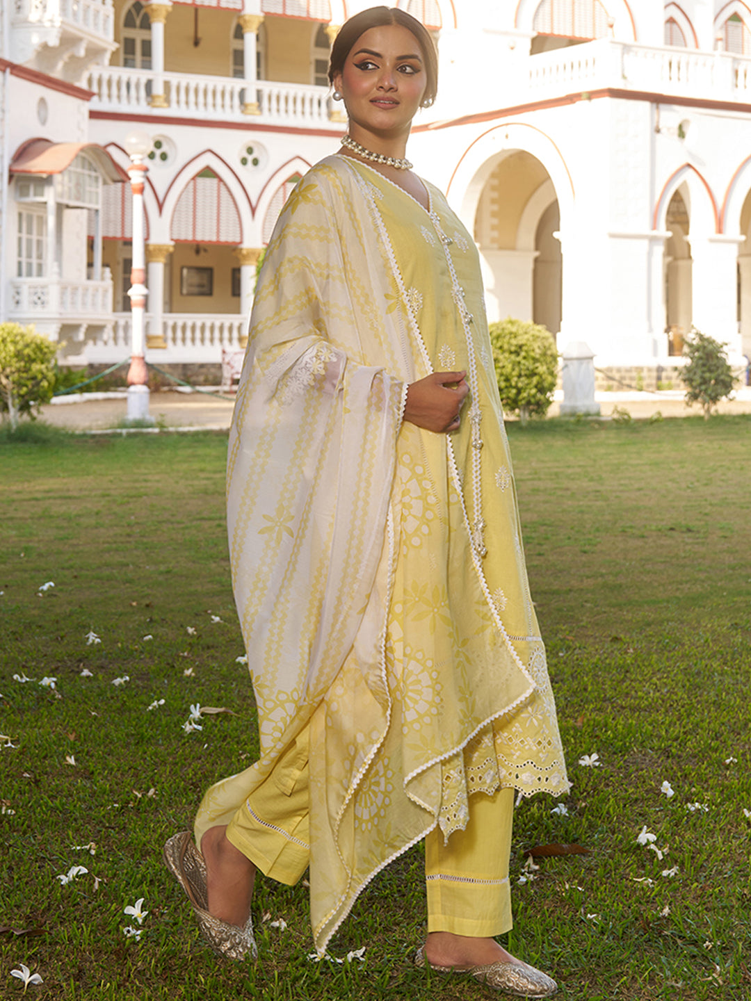 Yellow-Cotton-Floral-Schiffli-Embroidered-3-Piece-Kurta-Set
