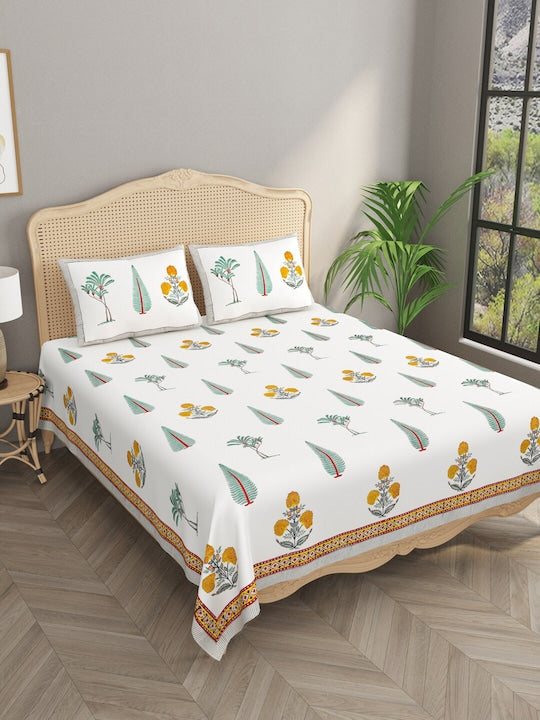 Multicolor-Handblock-Print-Bedsheet-With-2-Pillow-Covers