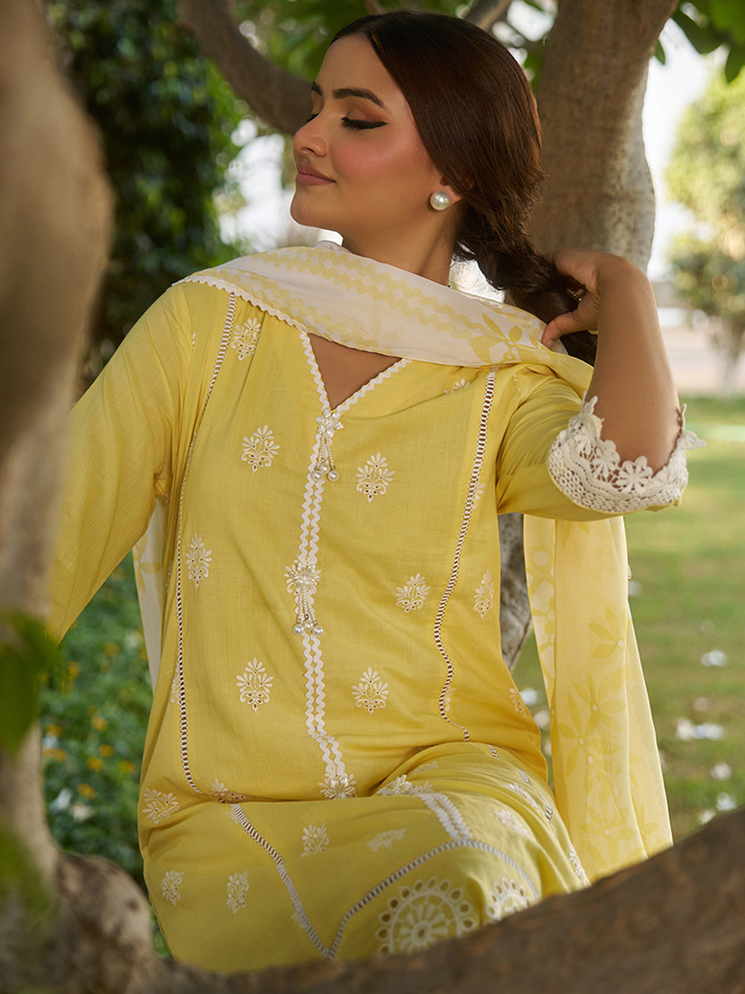 Yellow-Cotton-Floral-Schiffli-Embroidered-3-Piece-Kurta-Set