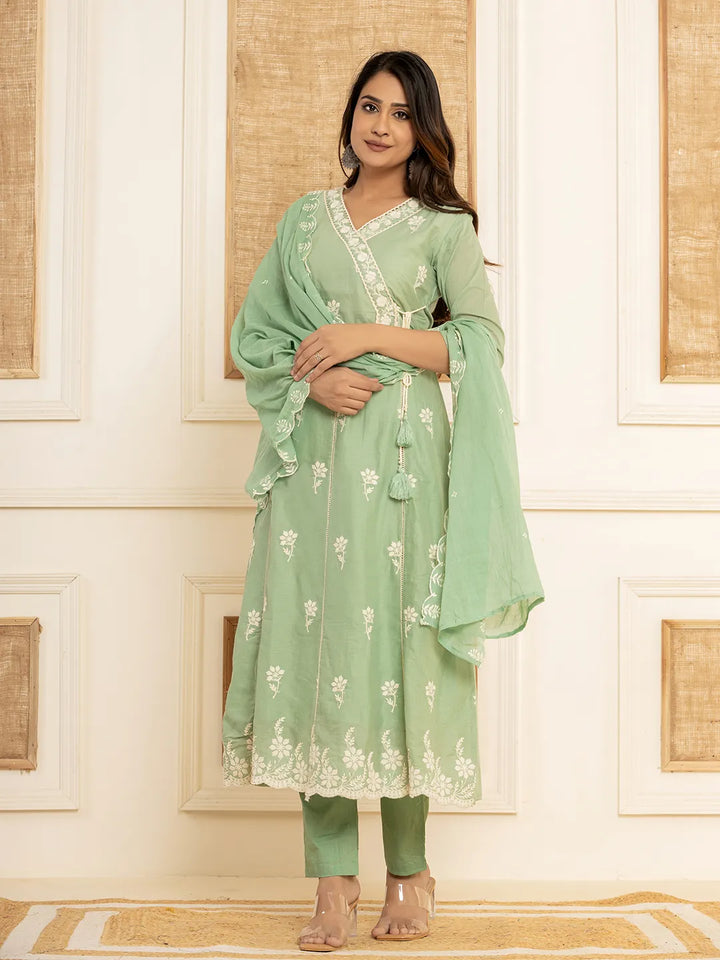 Sea-Green-Cotton-Embroidered-3-Piece-Kurta-Set