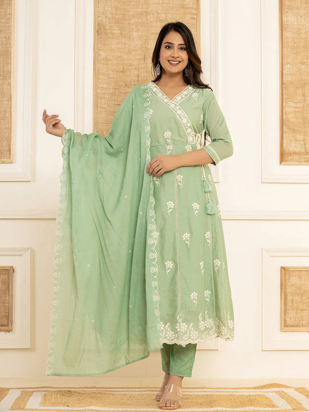 Sea-Green-Cotton-Embroidered-3-Piece-Kurta-Set