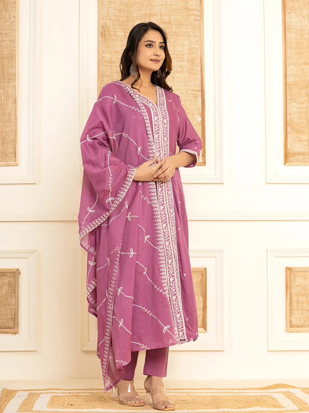 Purple-Cotton-Embroidered-3-Piece-Kurta-Set