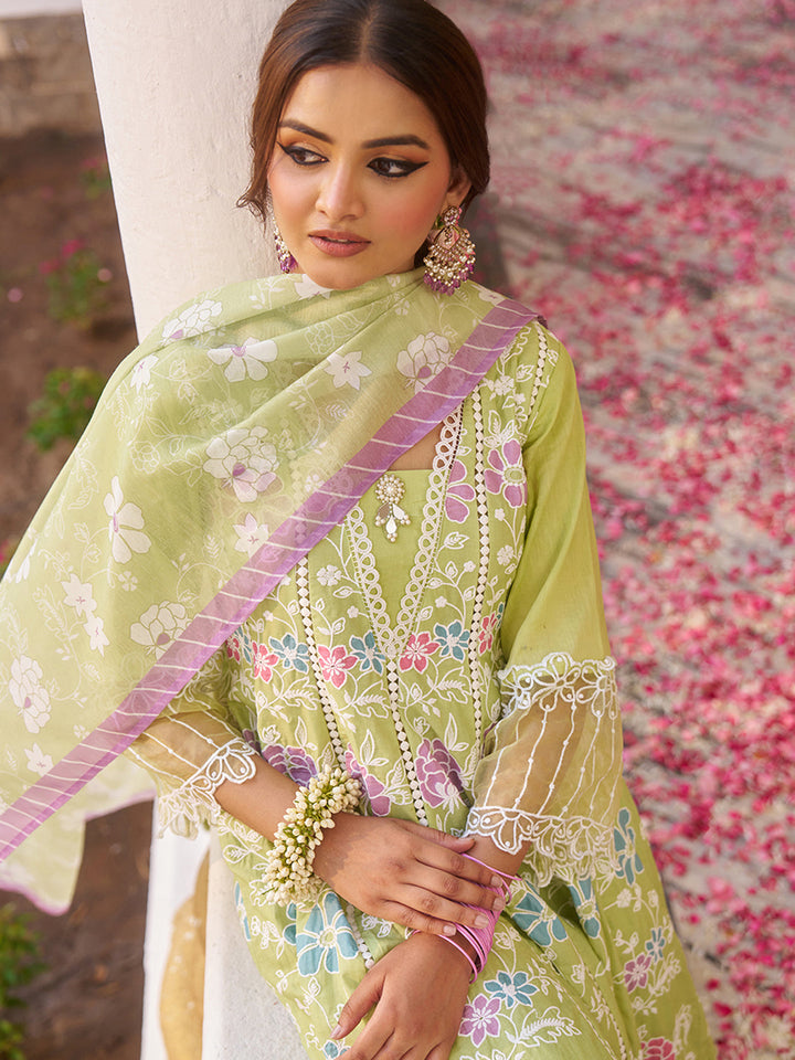 Green-Cotton-Floral-Embroidered-3-Piece-Kurta-Set