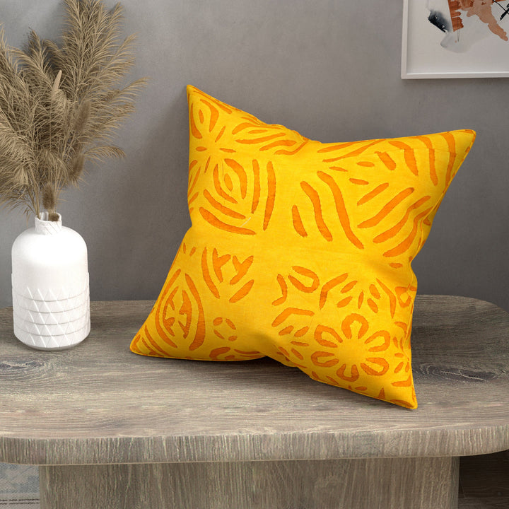 Yellow-Cotton-Handmade-Applique-Work-Cushion-Cover