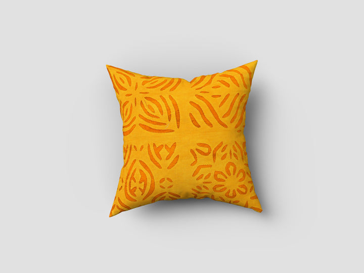 Yellow-Cotton-Handmade-Applique-Work-Cushion-Cover