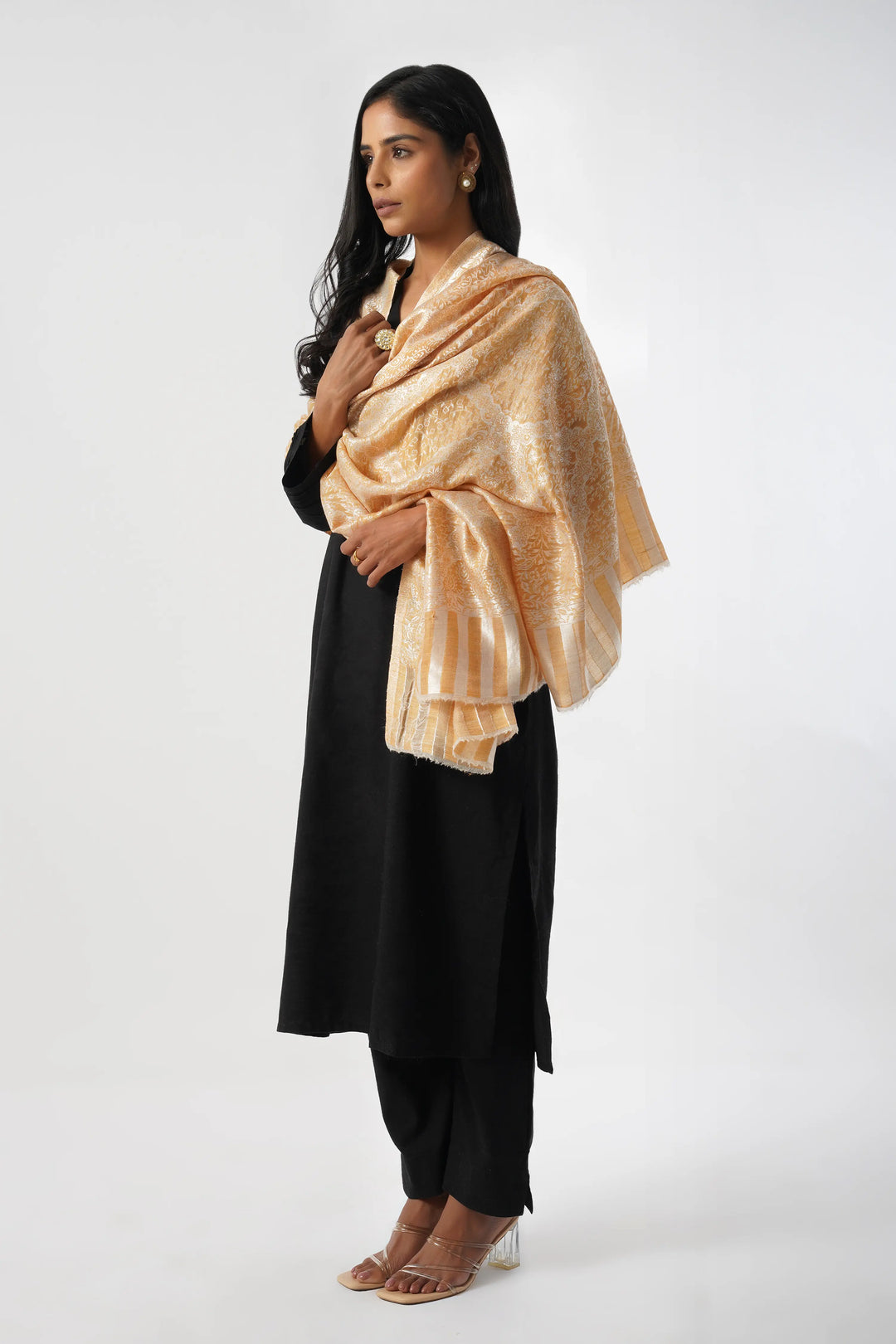 Yellow Rabiya Superfine Wool Kani Shawl