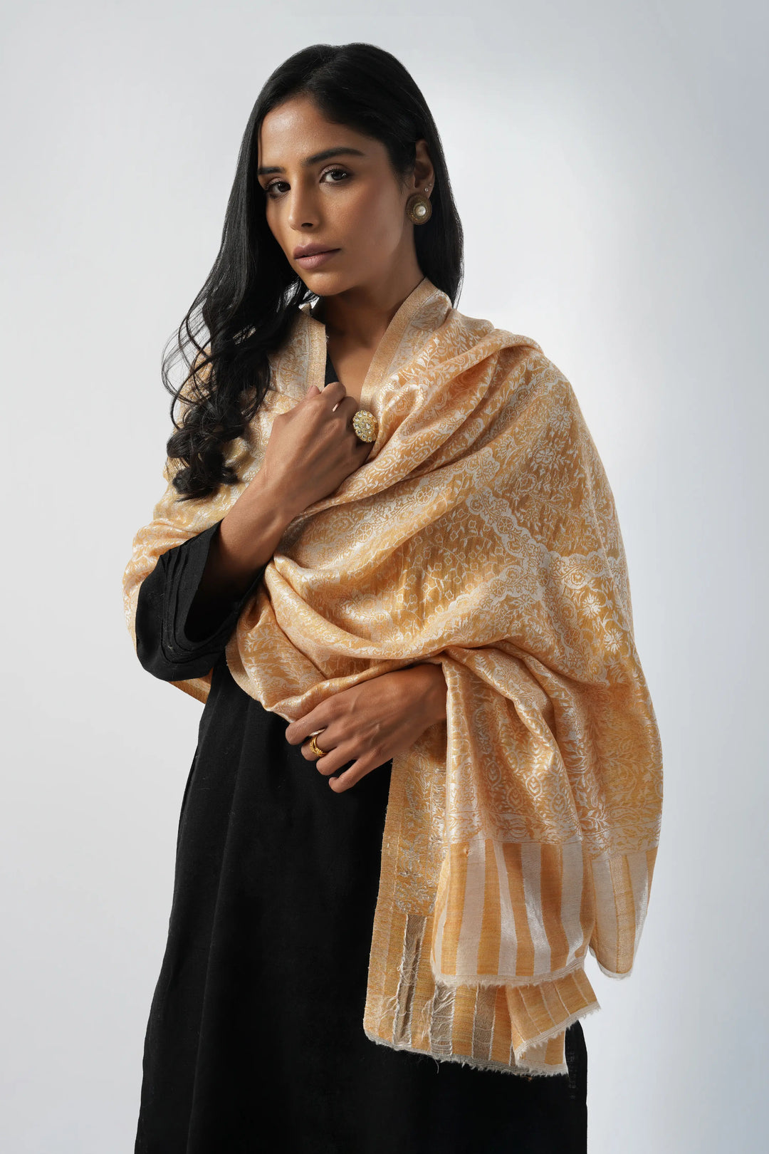 Yellow Rabiya Superfine Wool Kani Shawl