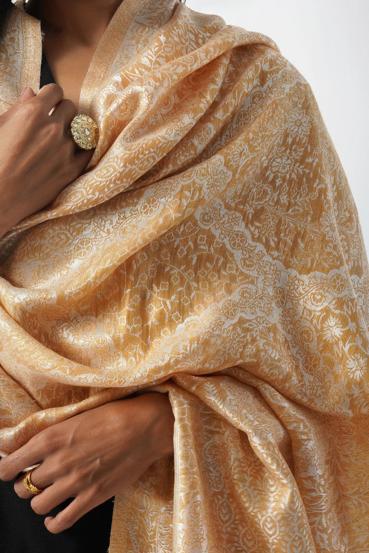 Yellow Rabiya Superfine Wool Kani Shawl