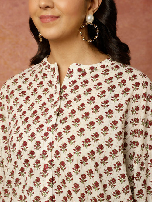 White-Cotton-Lurex-Ethnic-Printed-Boxy-Top