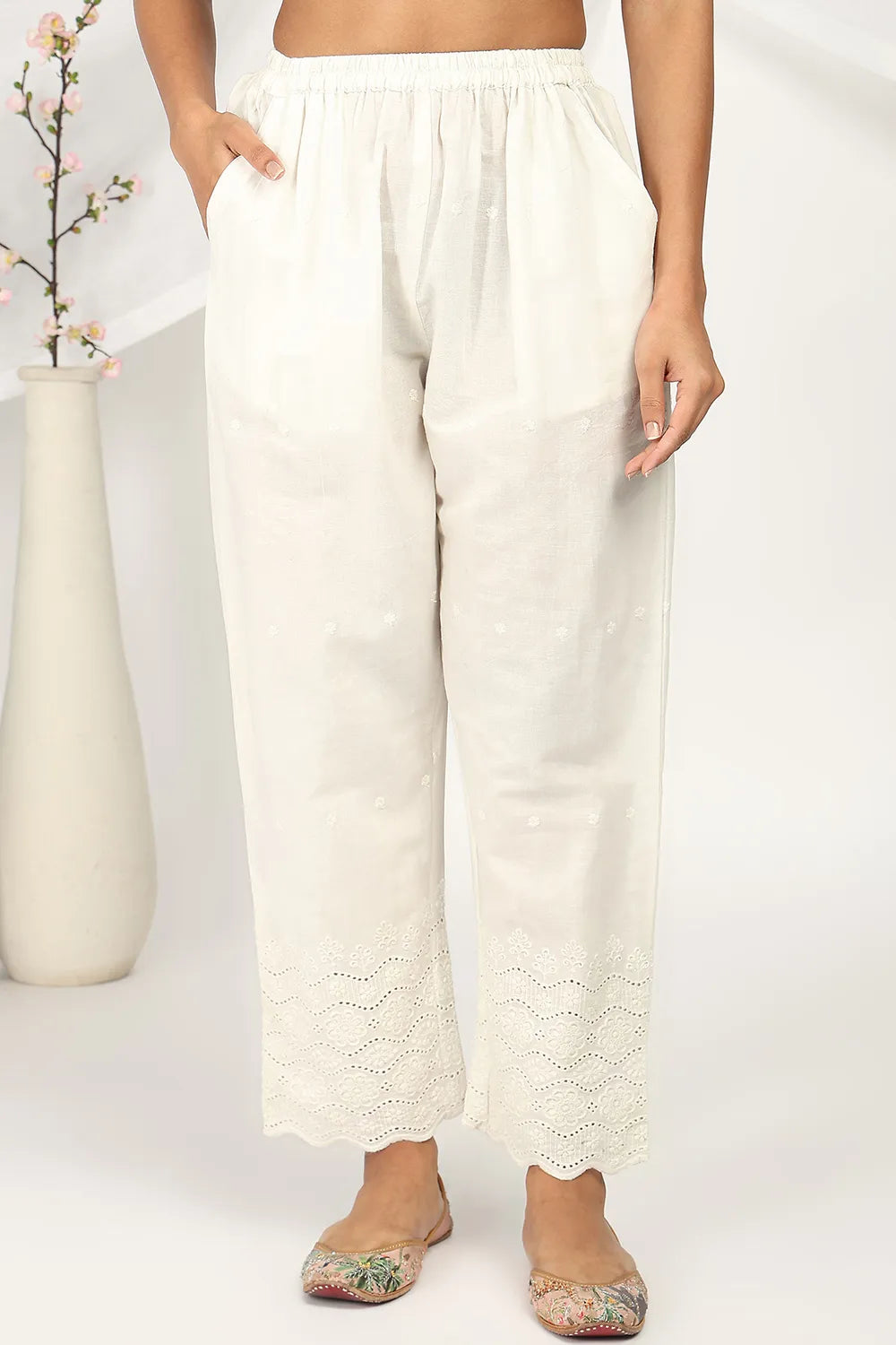 Cream-Cotton-Shiffli-Farsi-Pant
