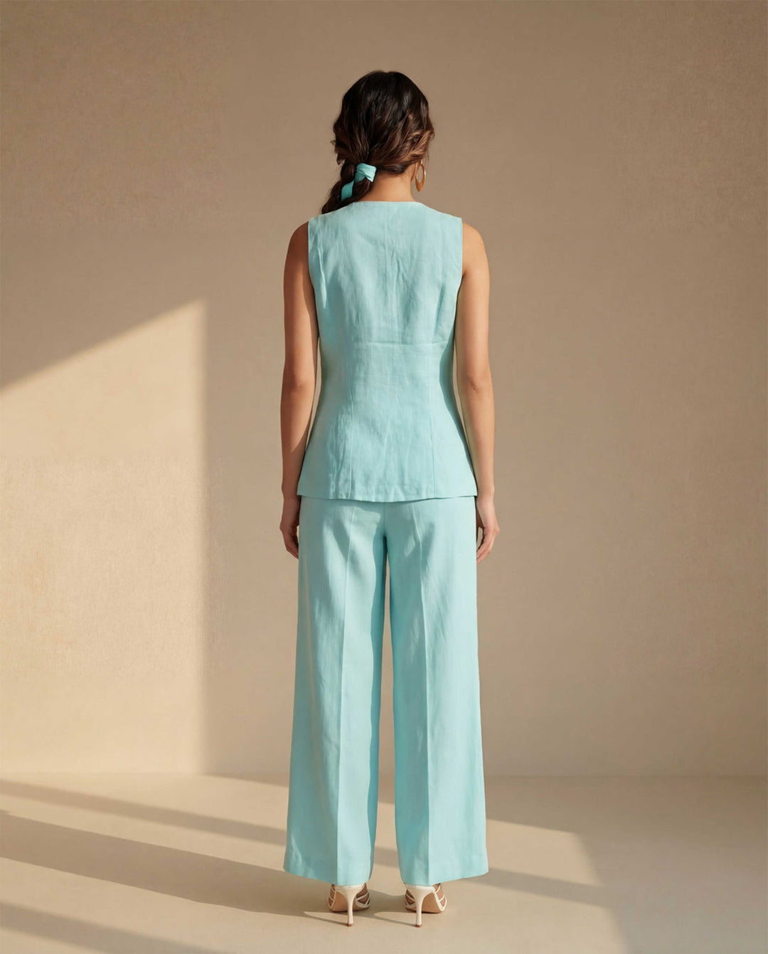 Sky Vest Linen Co-ord Set