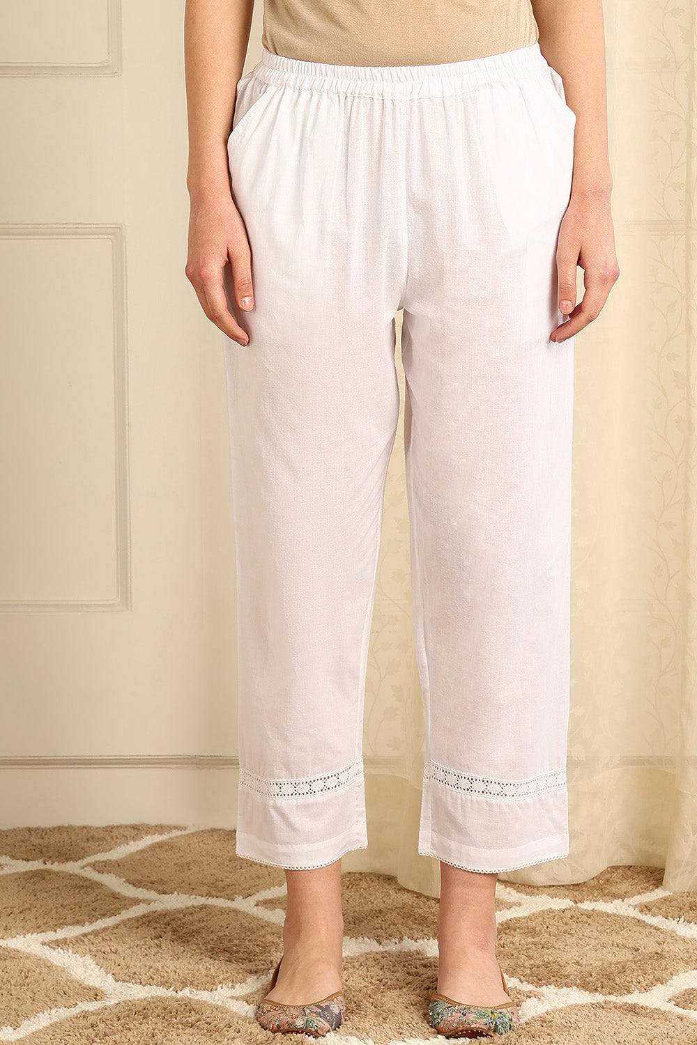 White-Cotton-Single-Lace-Pant-With-Pockets