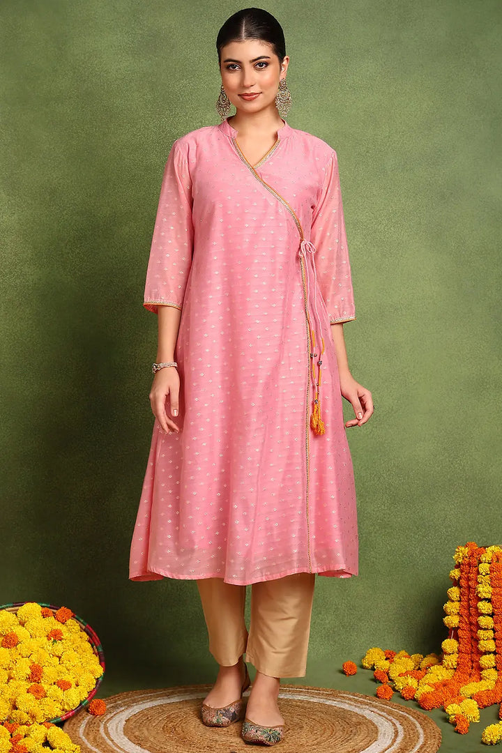 Pink-Chanderi-Silk-Khari-Printed-Angrakha-Kurta