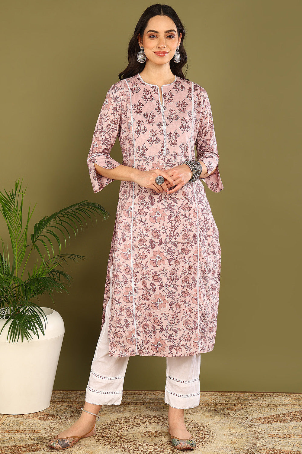 Mauve-Cotton-Sanganeri-Straight-Kurta