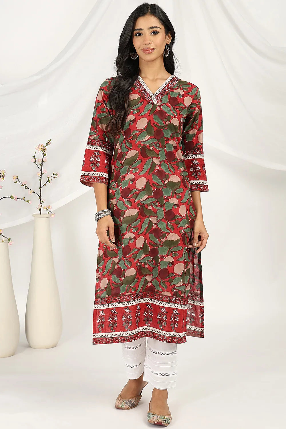 Red-Cotton-Straight-Sanganeri-Kurta-ONLY