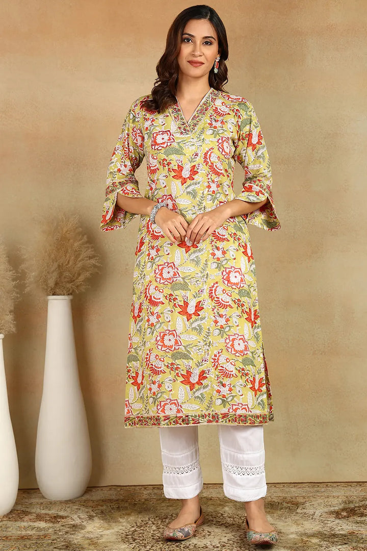 Pista-Green-Cotton-Hand-Block-Printed-Sanganeri-Kurta