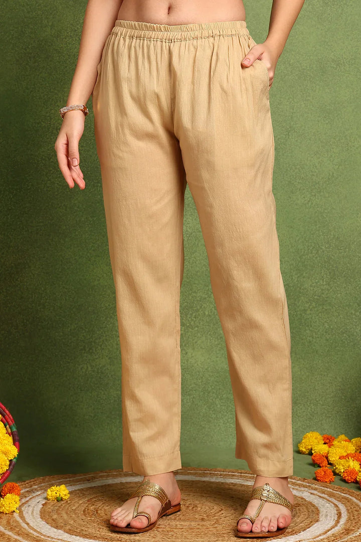 Beige-Cotton-Silk-Farsi-Pants