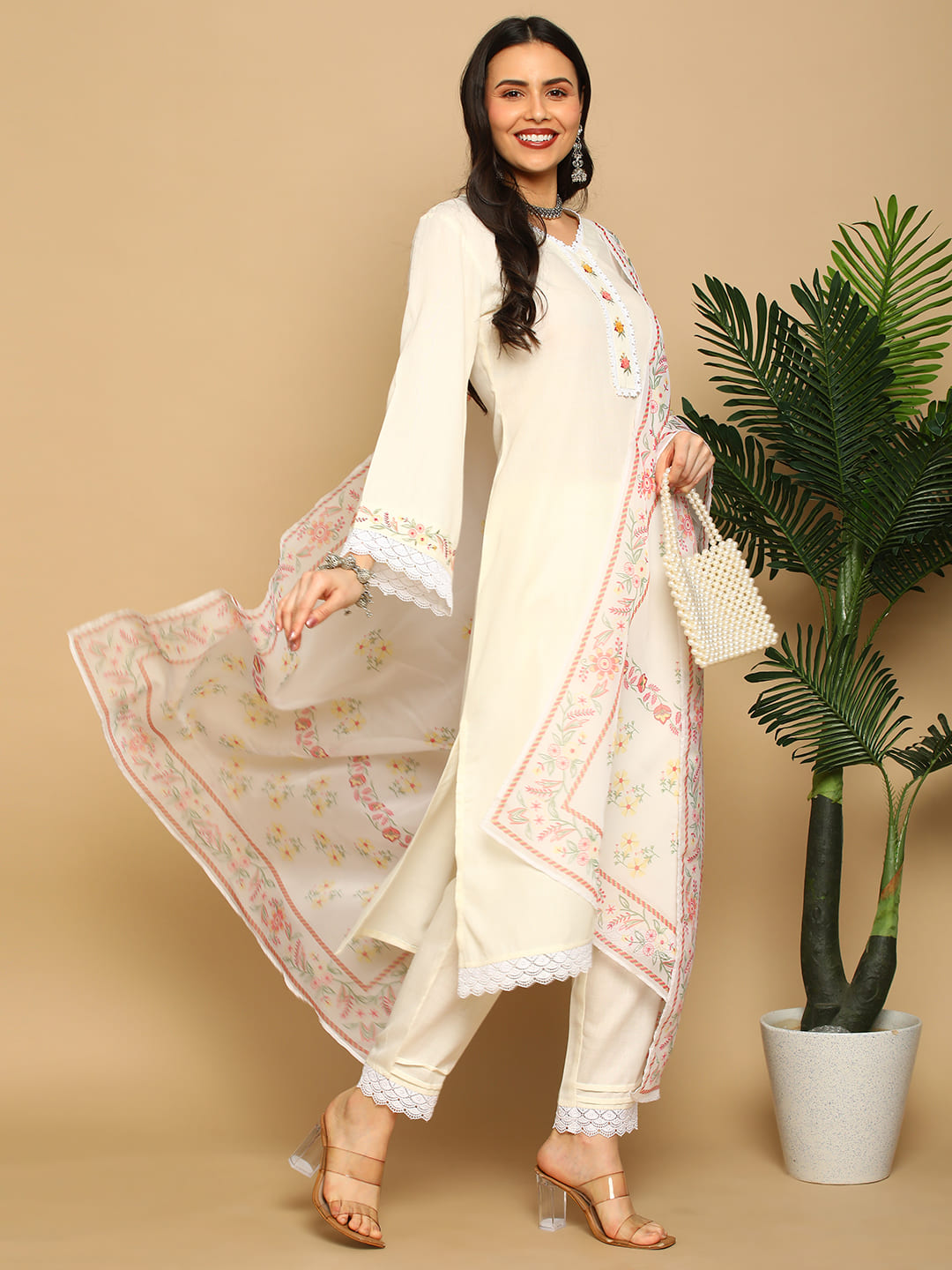 Cream-Cotton-Blend-Bell-Sleeves-Embroidered-3-Piece-Kurta-Set