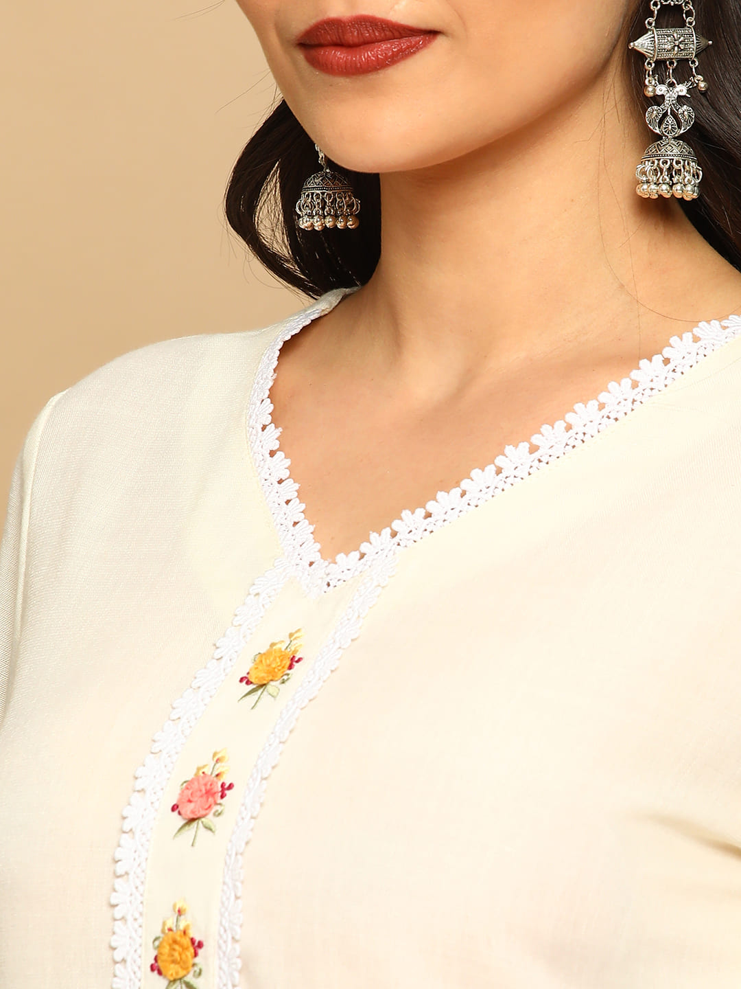 Cream-Cotton-Blend-Bell-Sleeves-Embroidered-3-Piece-Kurta-Set