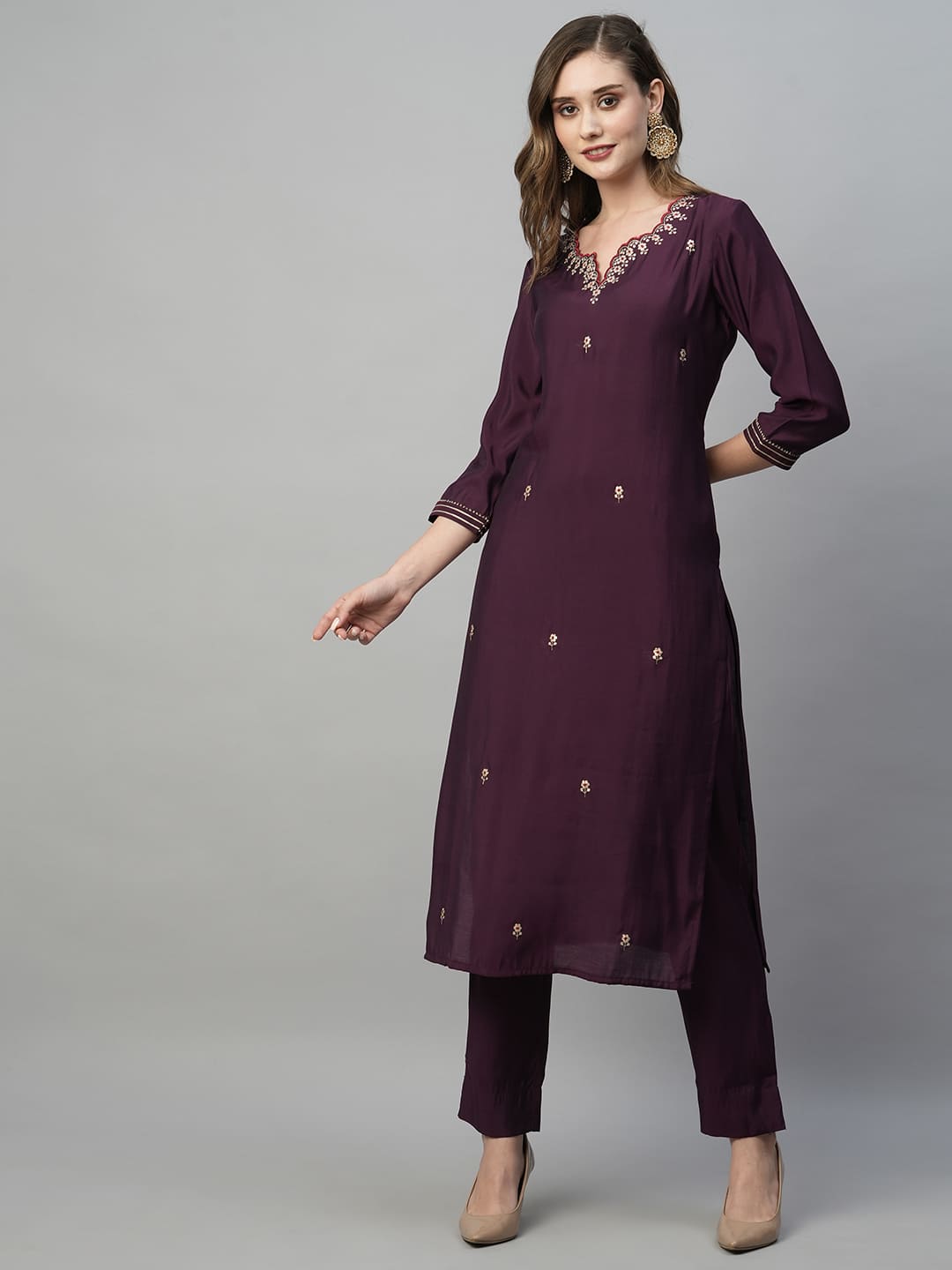 Purple-Silk-Blend-Embroidered-3-Piece-Kurta-Set