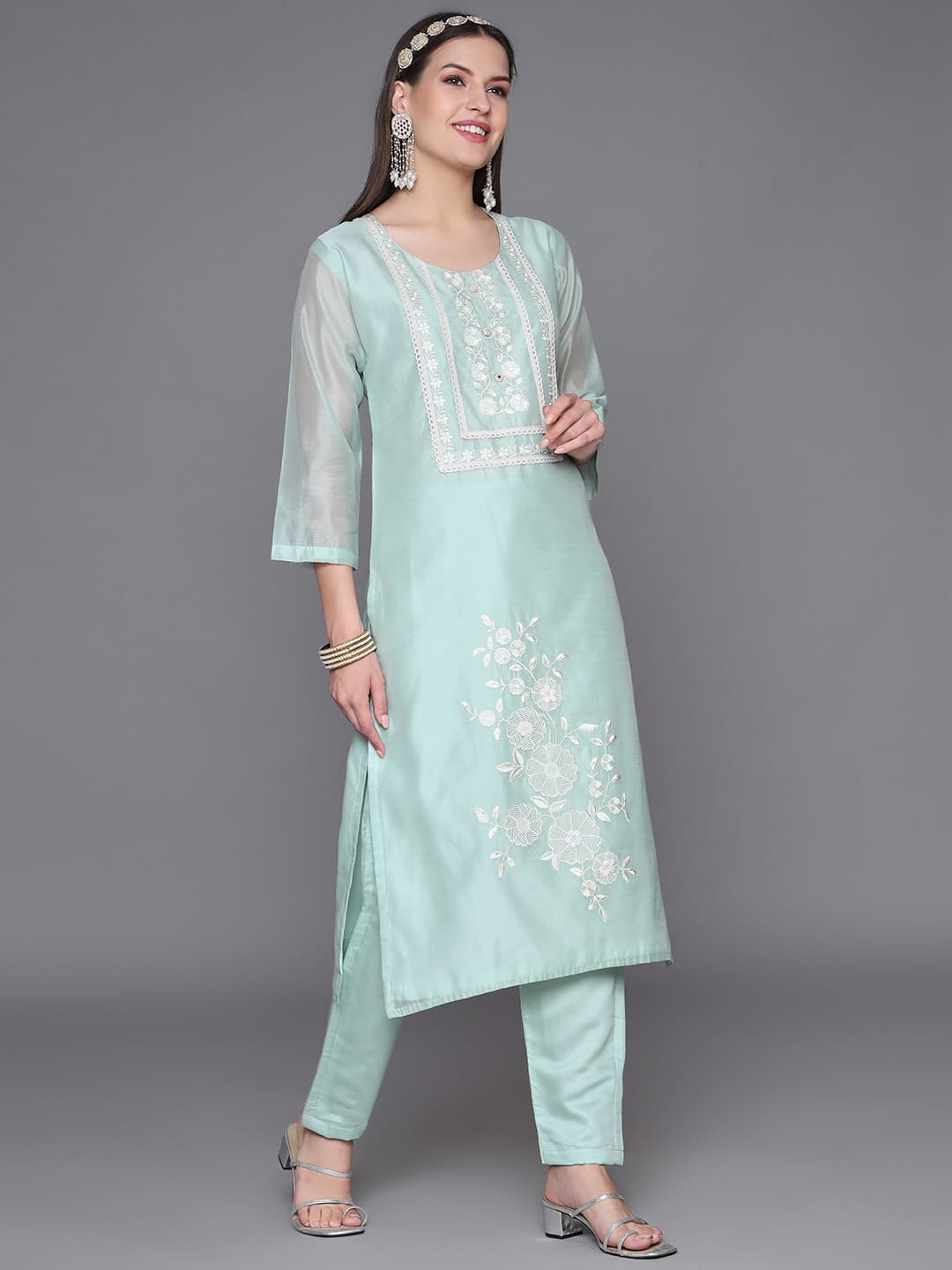 Pastel-Teal-Silk-Blend-Embroidered-3-Piece-Kurta-Set