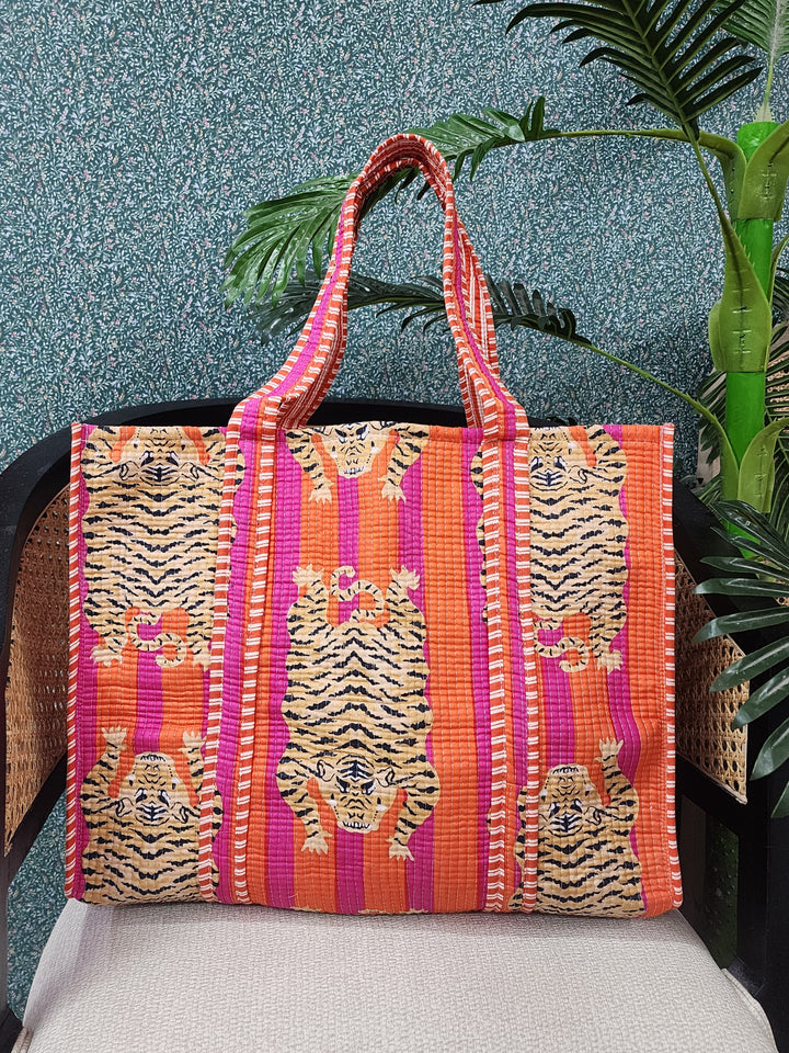 Orange-Jute-Handblock-Print-Quilted-Tote-Bag-Without-Zip