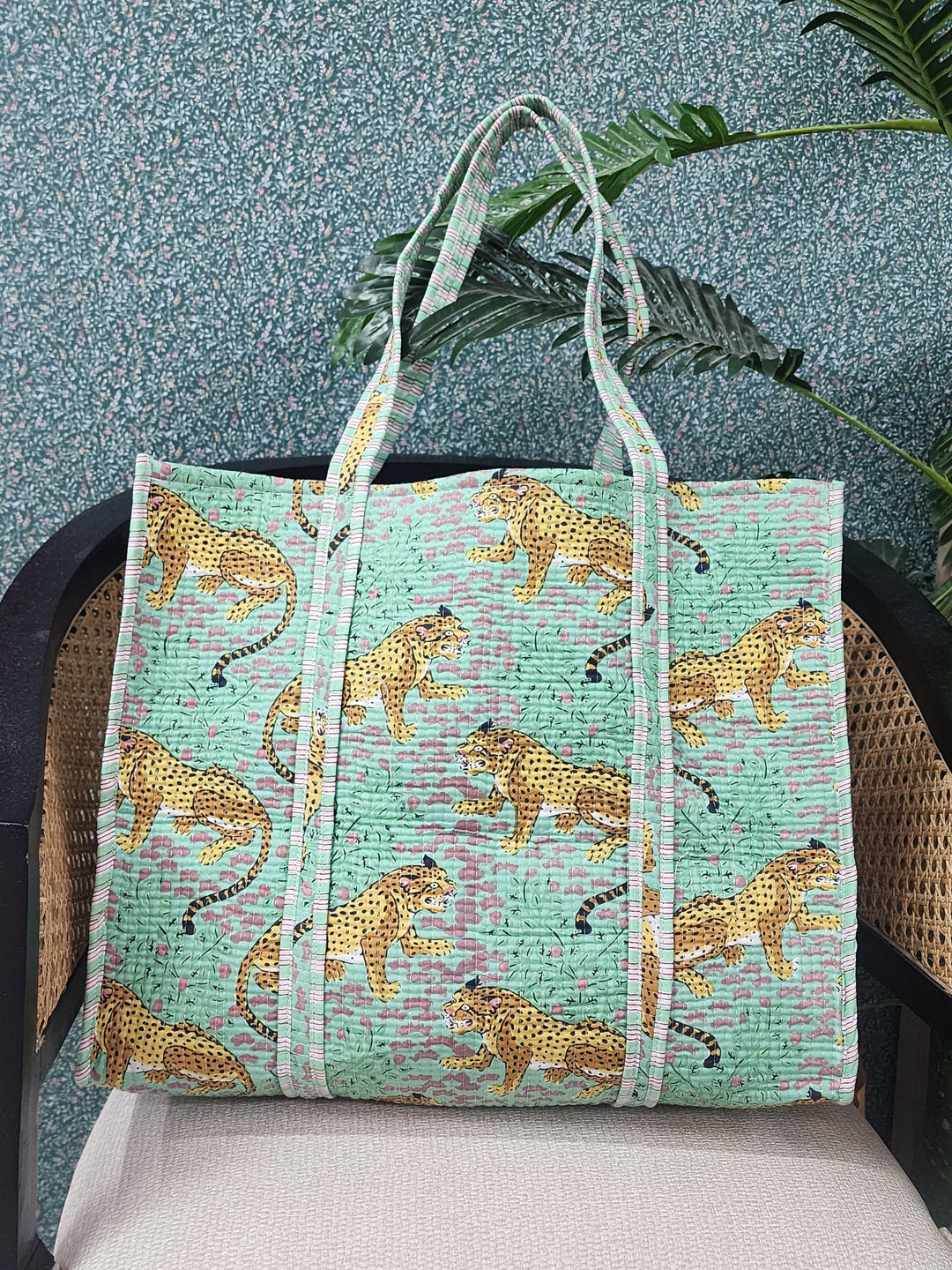 Sea-Green-Jute-Handblock-Print-Quilted-Tote-Bag-Without-Zip