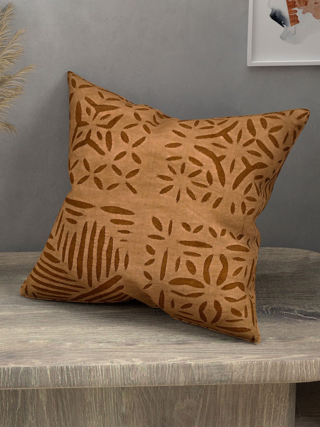 Brown-Cotton-Handmade-Applique-Work-Cushion-Cover